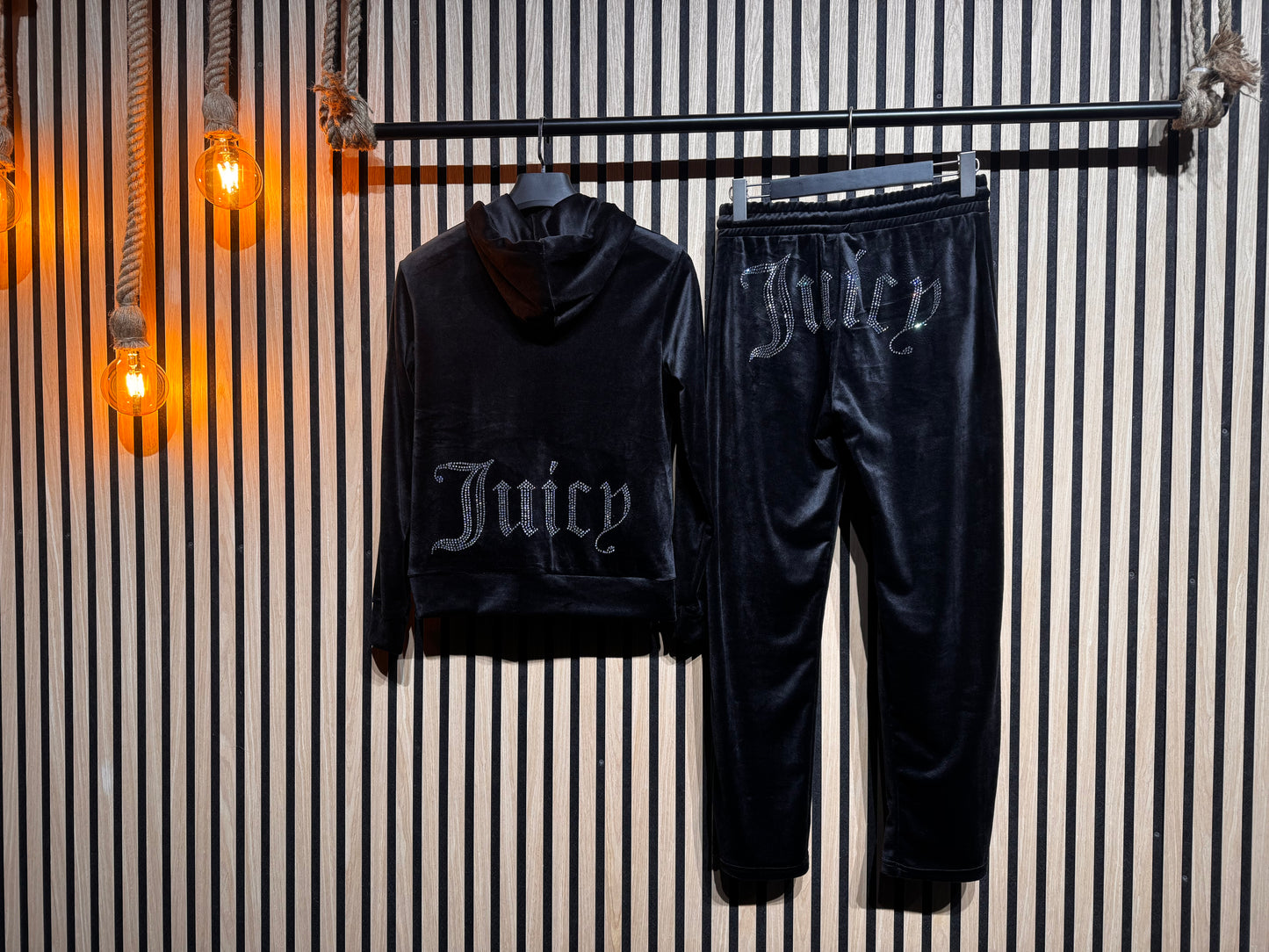 Σετ Juicy - Μαύρο Ζακέτα & Παντελόνι