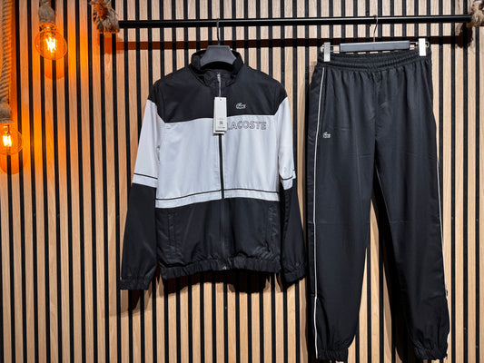 Σετ Lacoste - Gv11140 Μαύρο Ζακέτα & Παντελόνι